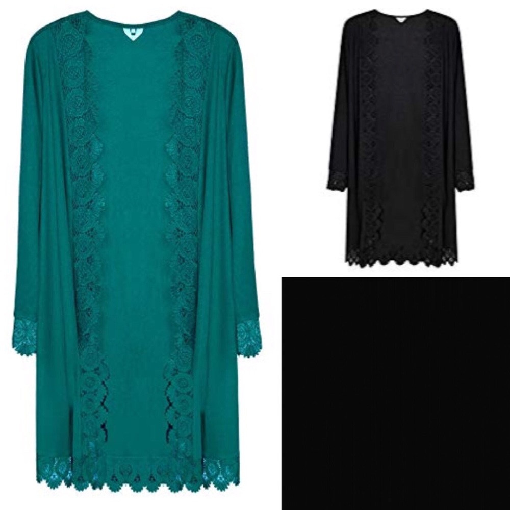 Black Lace Kimono Cardigan